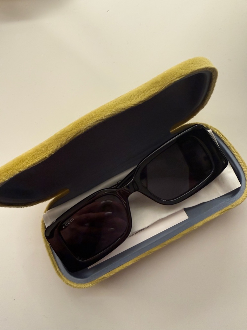 Gucci Black Oversized 90’s Style Rectangular Logo Sunglasses 1325s